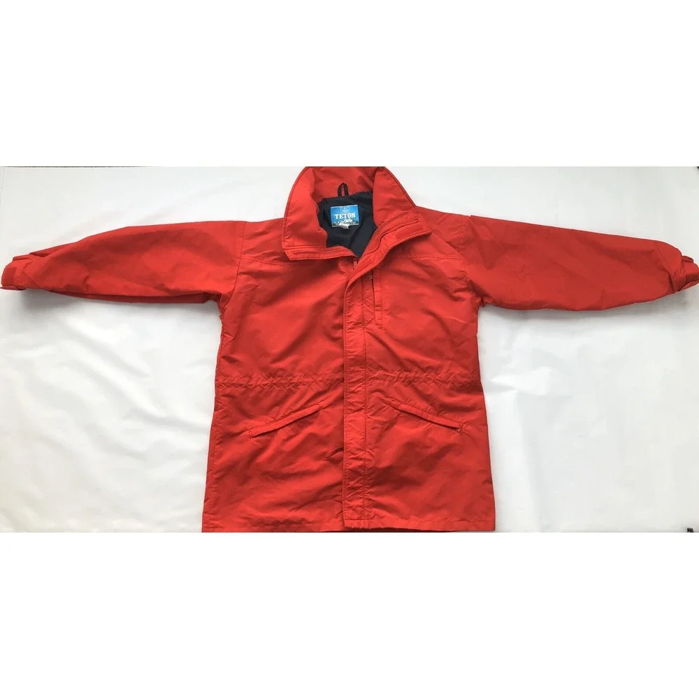 Woolrich Jacket‎ Men Large Teton Red Windbreaker Coat Hood USA Outdoor Gorpcore